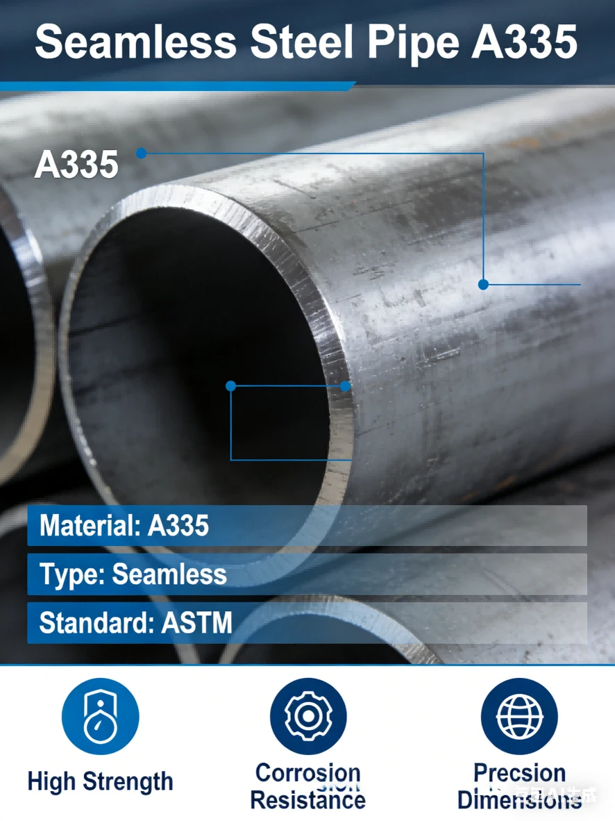 Tuyau en acier sans soudure en alliage haute pression A335 P11/P22/P91